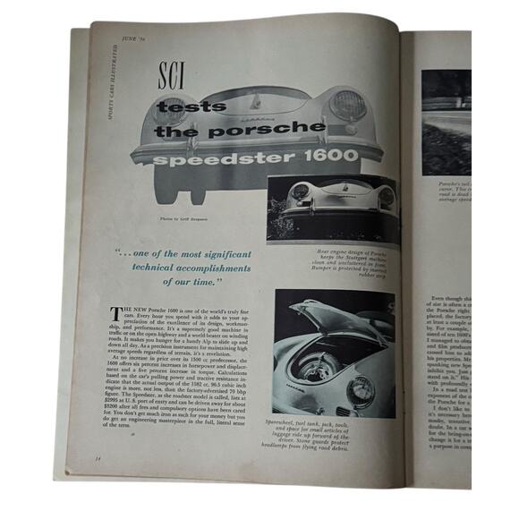 VTG Sports Cars Illustrated June 1956 Porsche Speedster Ferrari Monza Austin - Picture 6 of 8